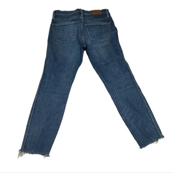 Madewell 10" High Rise Skinny Button Fly Raw Hem Blue Denim Jeans 26P - Picture 4 of 10